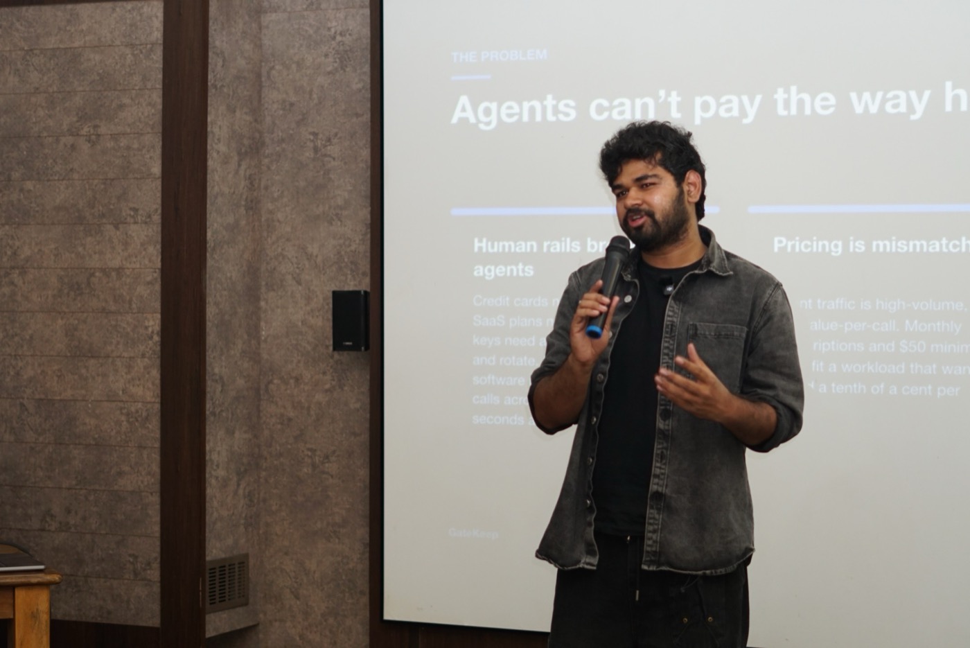 Anukul presenting to the audience